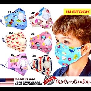 Kids boy girl mask with valve with 2 filters